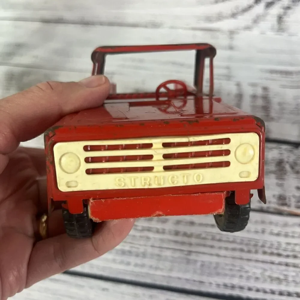 Vintage 1950'S 60’s Structo Red Pressed Steal Plastic Toy Pickup Truck